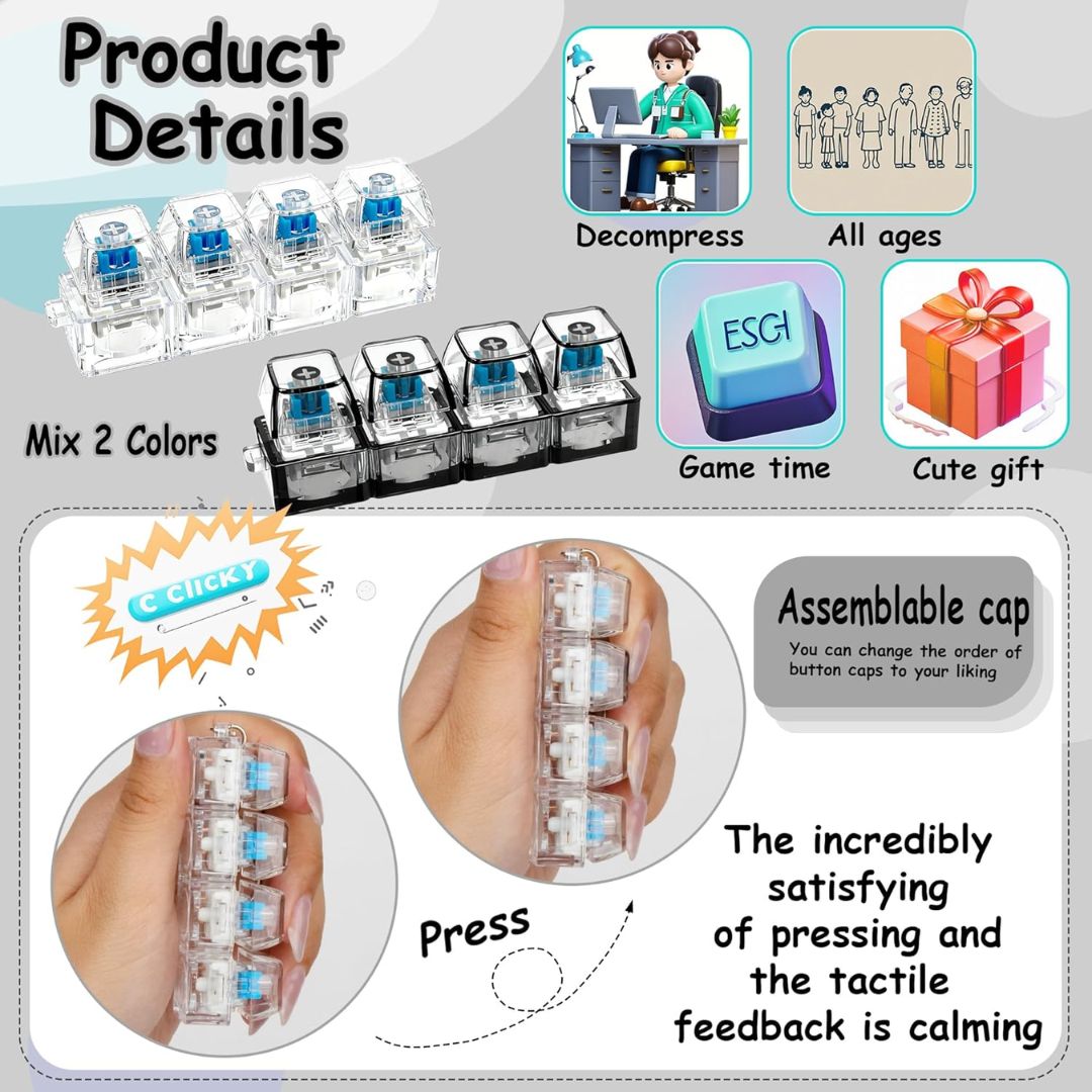 Llavero Antiestrés con Teclas y Luz